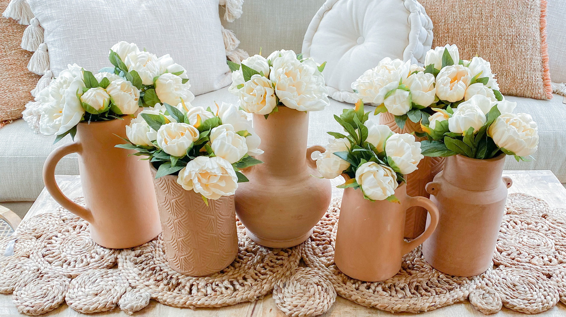 Faux greenery and terracotta for spring refresh