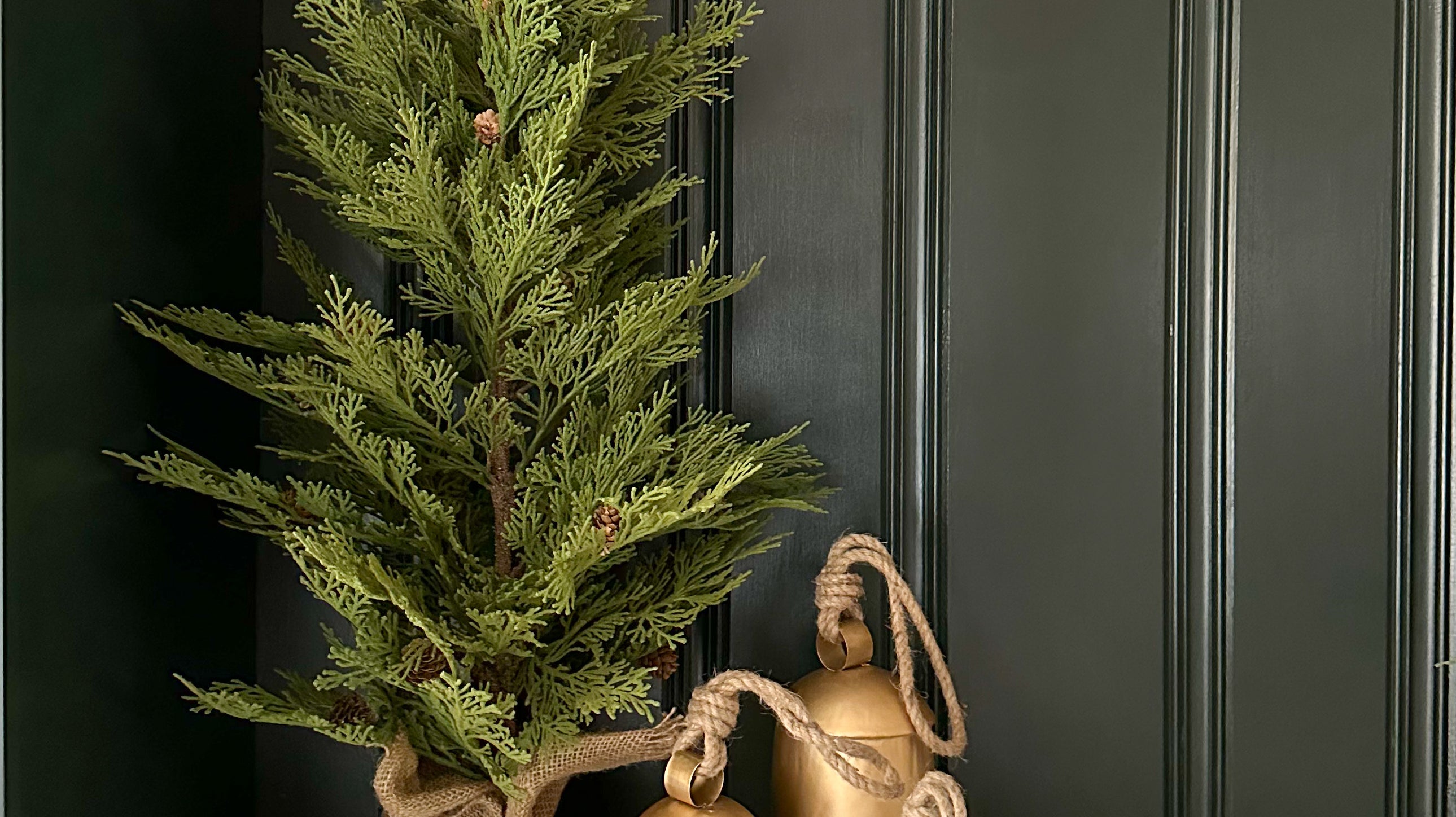 Modern farmhouse wreaths and Christmas trees