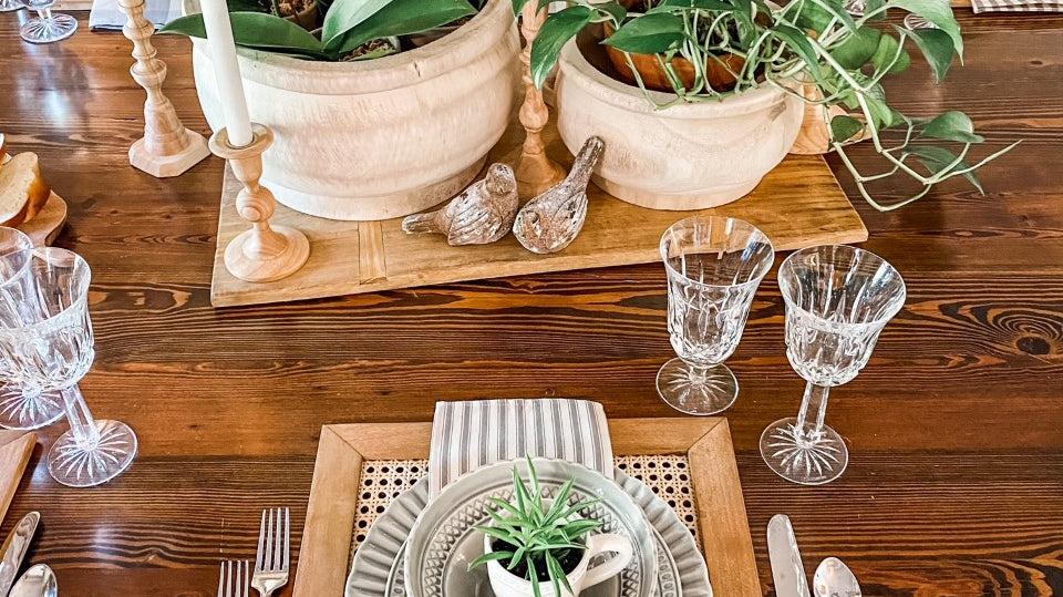 Mimi layers on the charm for a tablescape