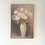 Framed Vintage Canvas Vertical Rose