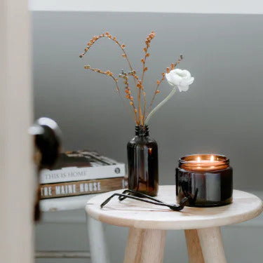 Farm and Sea special edition sugar shack glass candle. All Farm and Sea candles are made with a custom blend of coconut and soy waxes, premium, phthalate-free fragrance oils and essential oils, and cotton wicks.