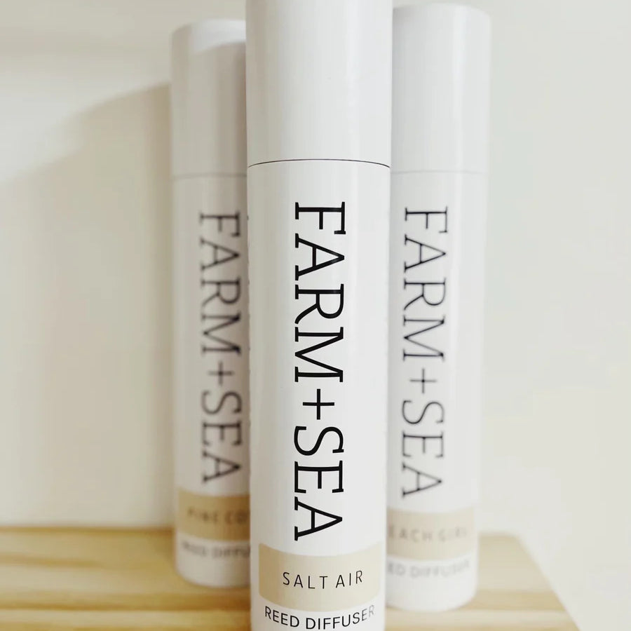 Farm and Sea special edition sugar shack diffuser. All Farm and Sea candles are made with a custom blend of coconut and soy waxes, premium, phthalate-free fragrance oils and essential oils, and cotton wicks.