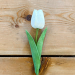 Faux Single Tulip Stem White