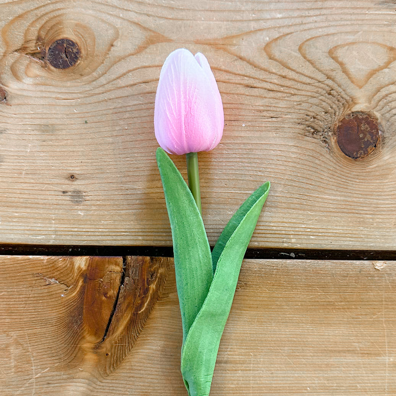 Faux Single Tulip Stem Pink