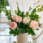 Real Stem White And Pink Rose Stems Bouquet