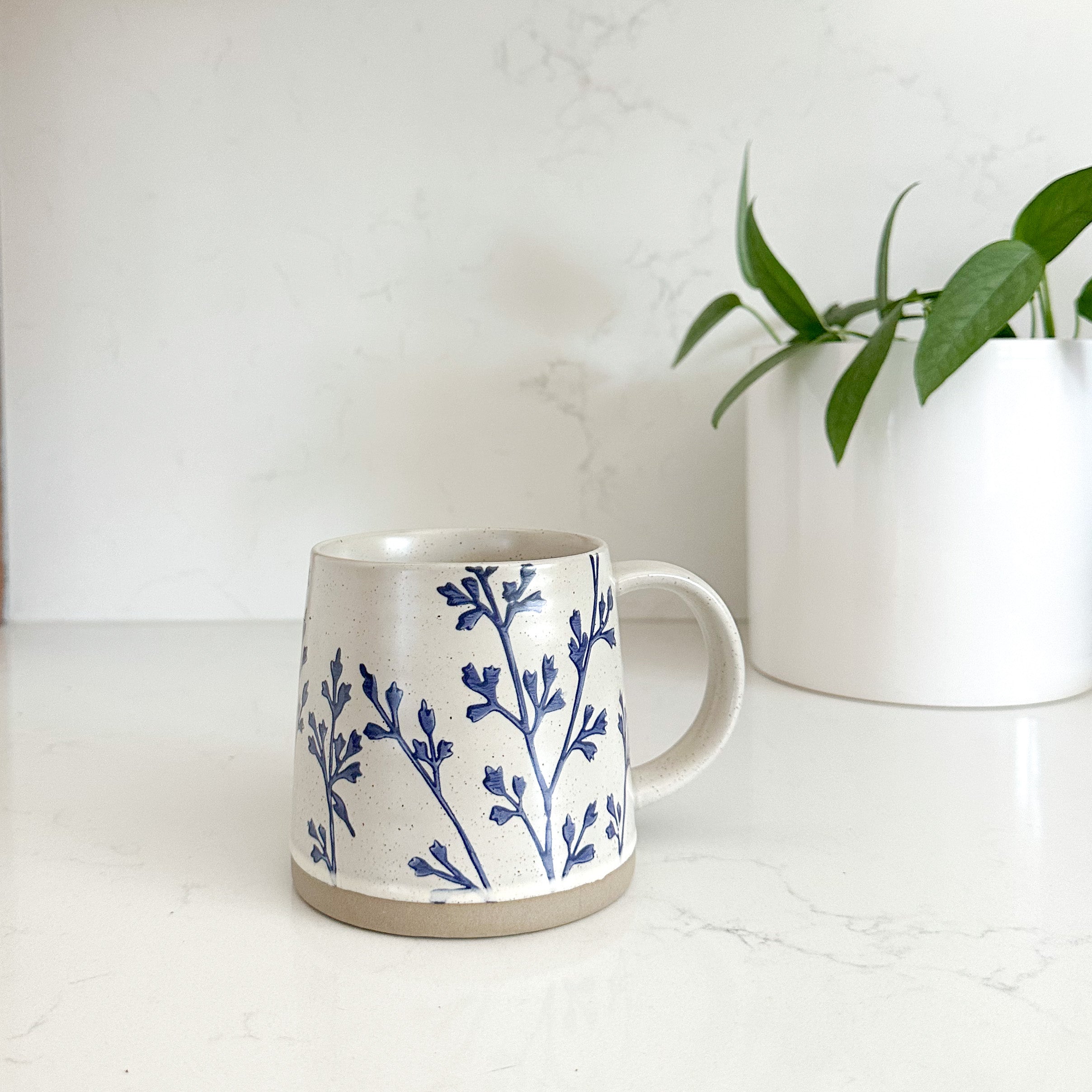 Asparagus Blue Silhouette Botanical Mug