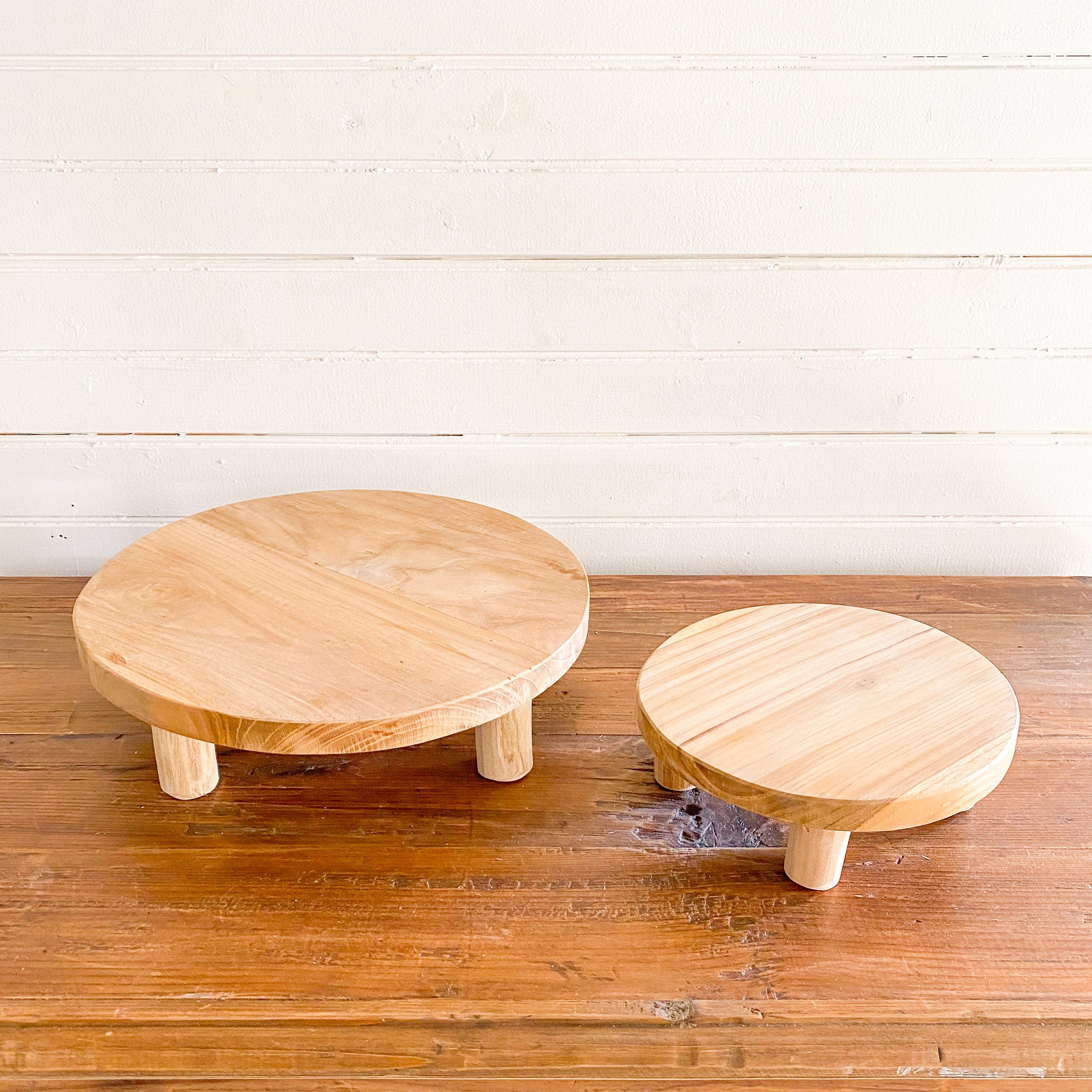 Woodland Round Teak Stand Three Sizes