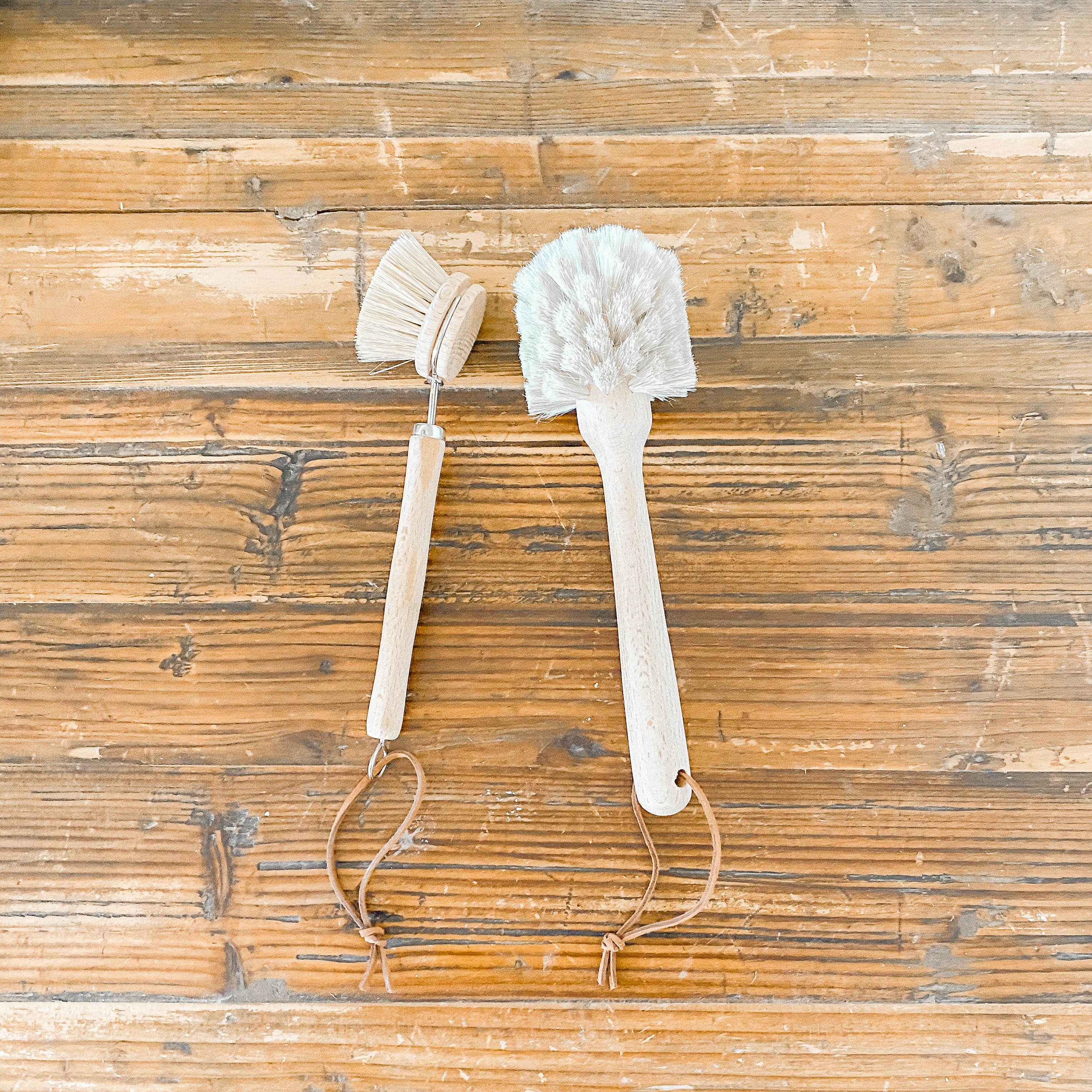 Natural Wood Dish And Scrub Brush
