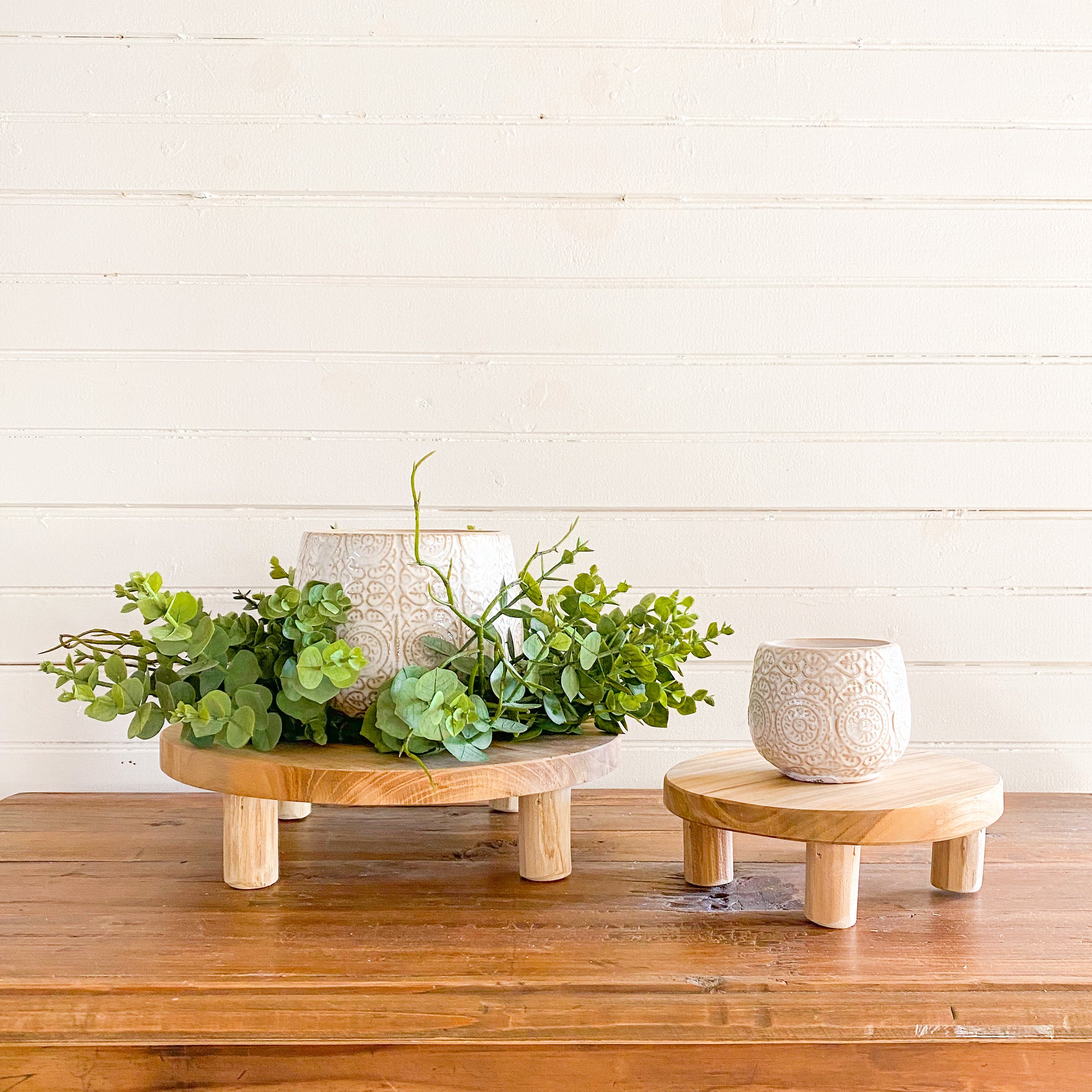 Woodland Round Teak Stand Three Sizes