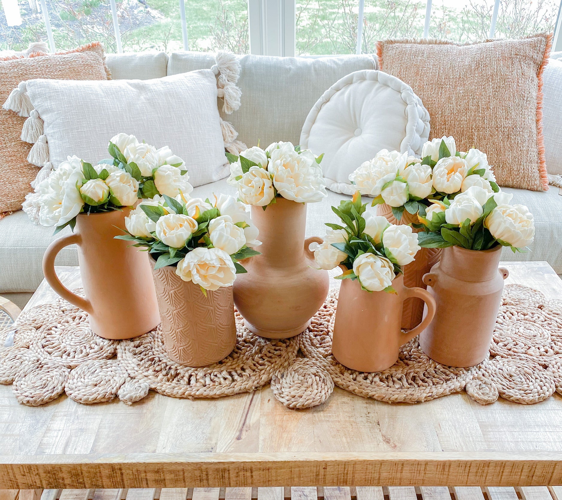 Faux greenery and terracotta for spring refresh