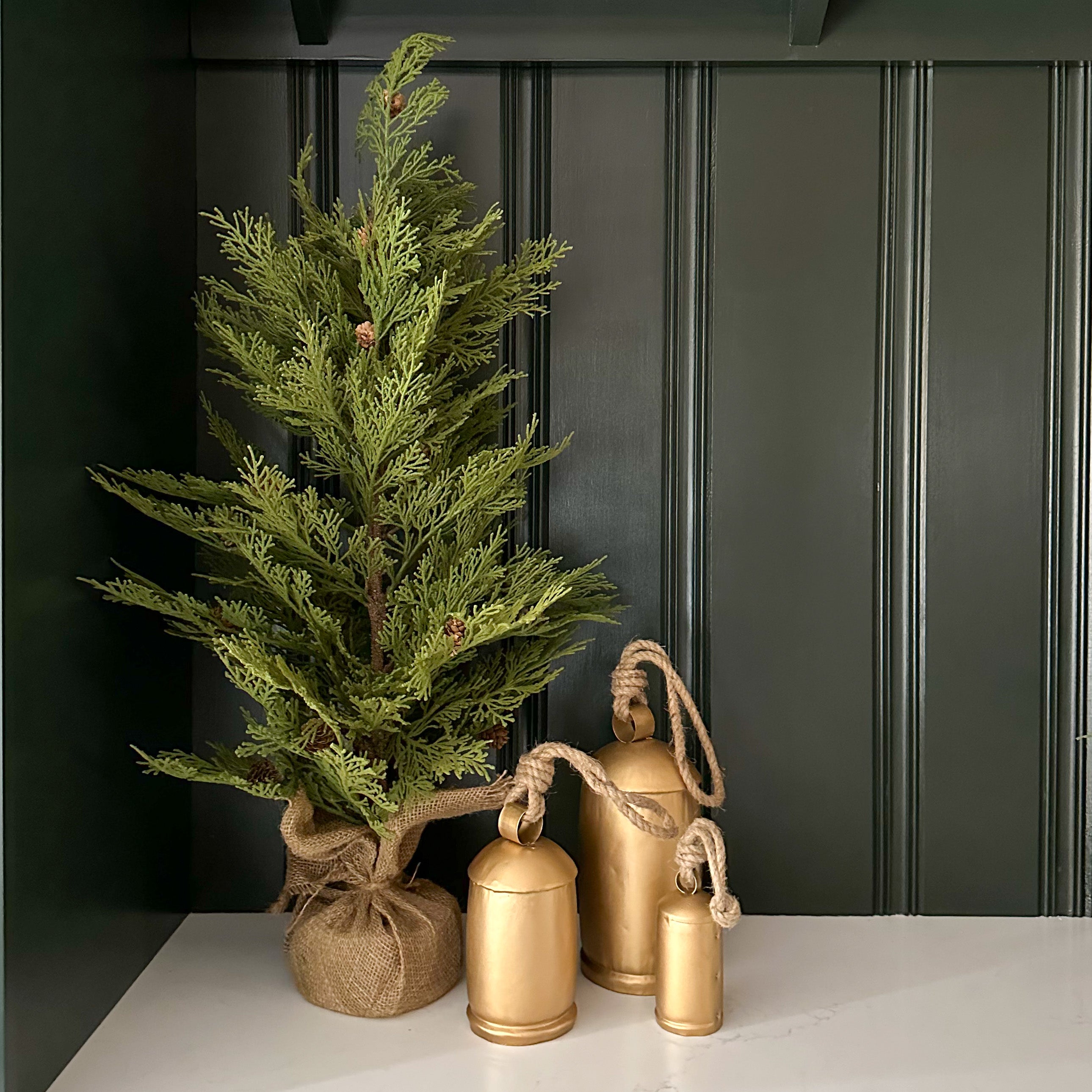 Modern farmhouse wreaths and Christmas trees