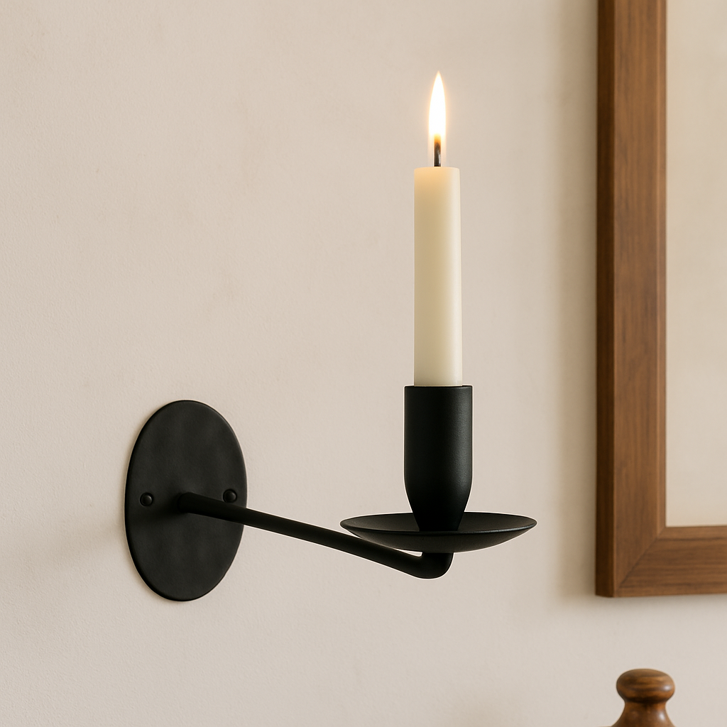 Edwin Black Candle Wall Sconce