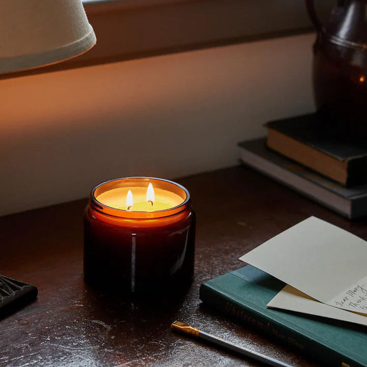 Farm and Sea special edition sugar shack glass candle.  All Farm and Sea candles are made with a custom blend of coconut and soy waxes, premium, phthalate-free fragrance oils and essential oils, and cotton wicks.