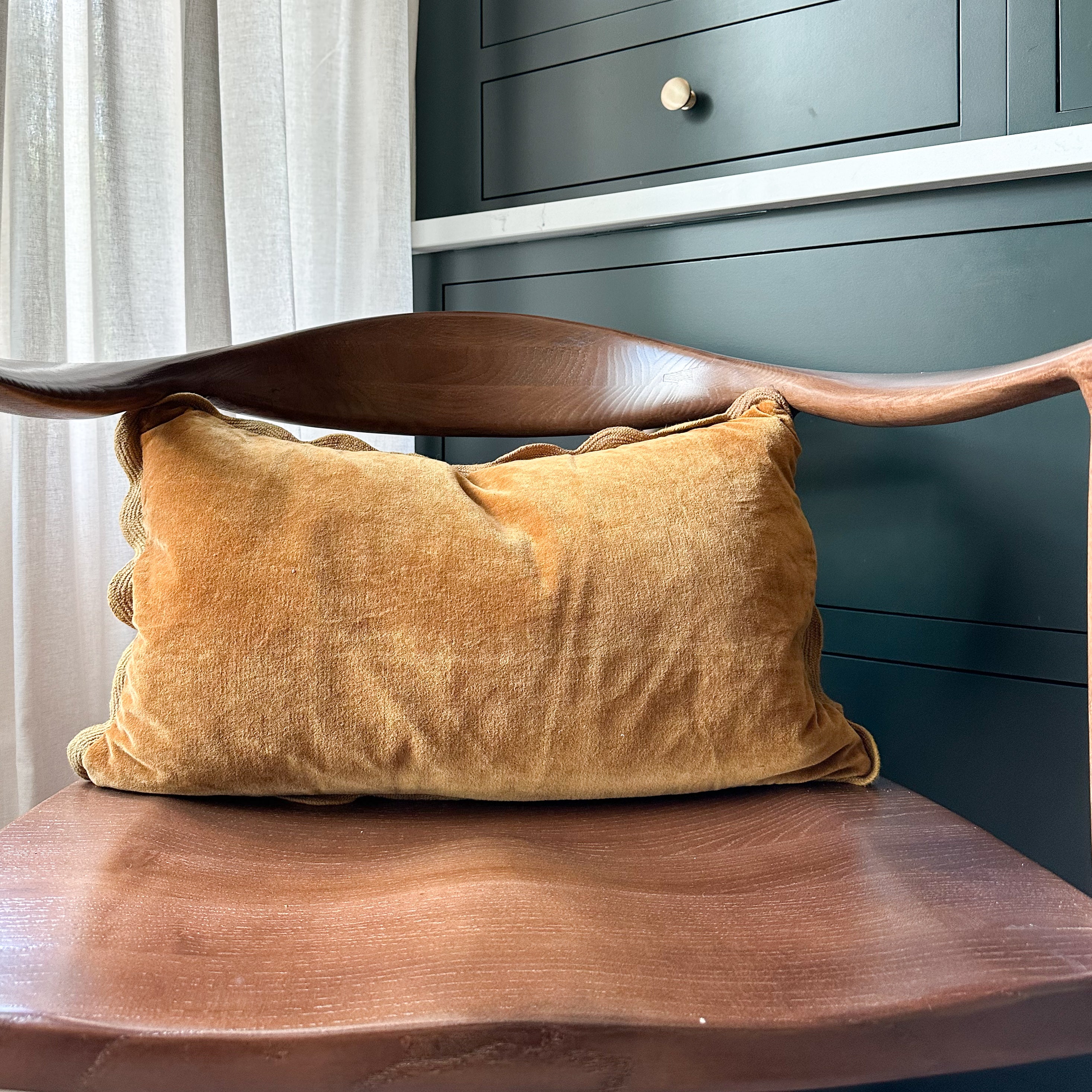 Bronze Velvet Scallop Pillow - Thumbnail 2