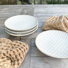 Stoneware White Hobnail Appetizer Plate