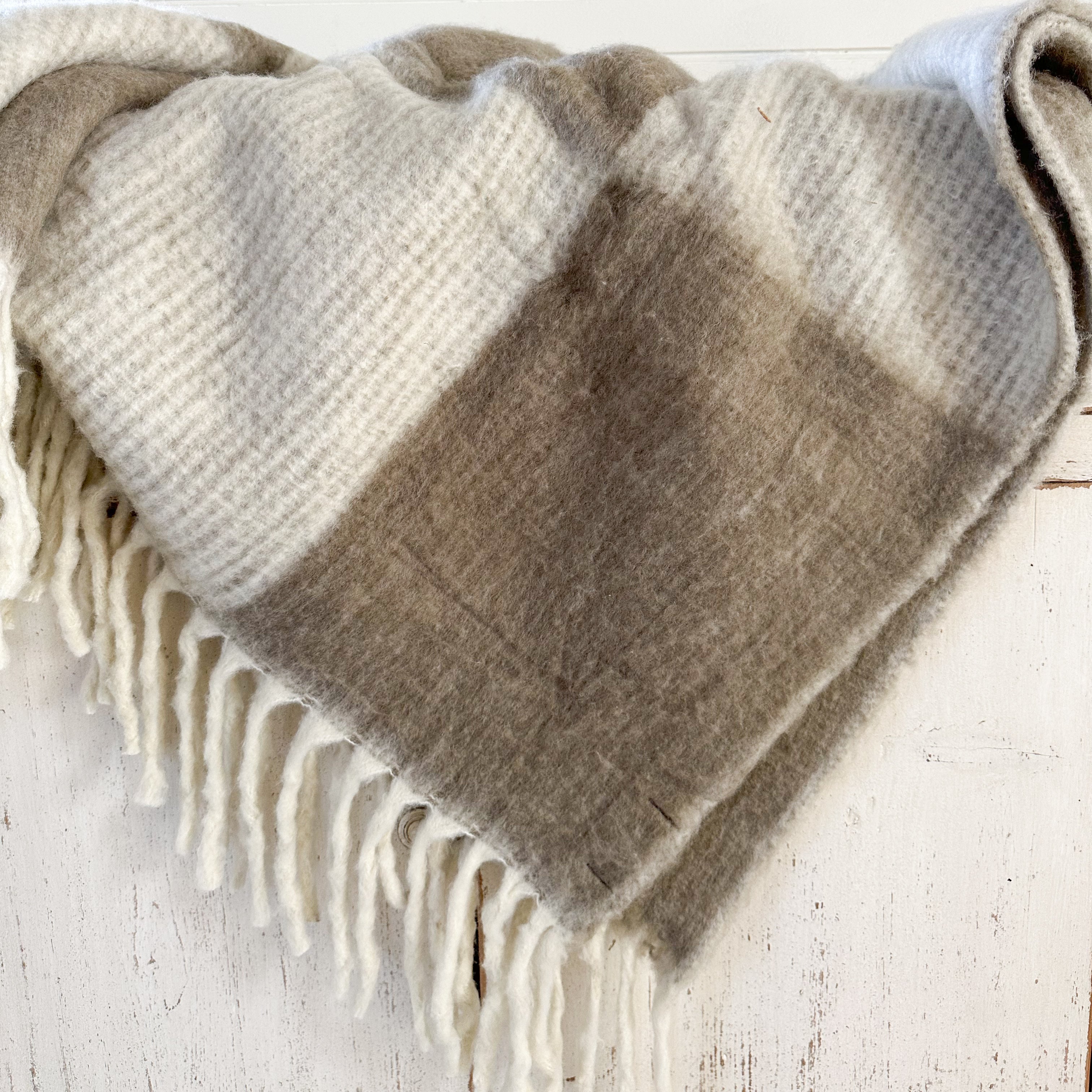 Taupe Checkerboard Throw