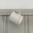 Stoneware White Hobnail Mug