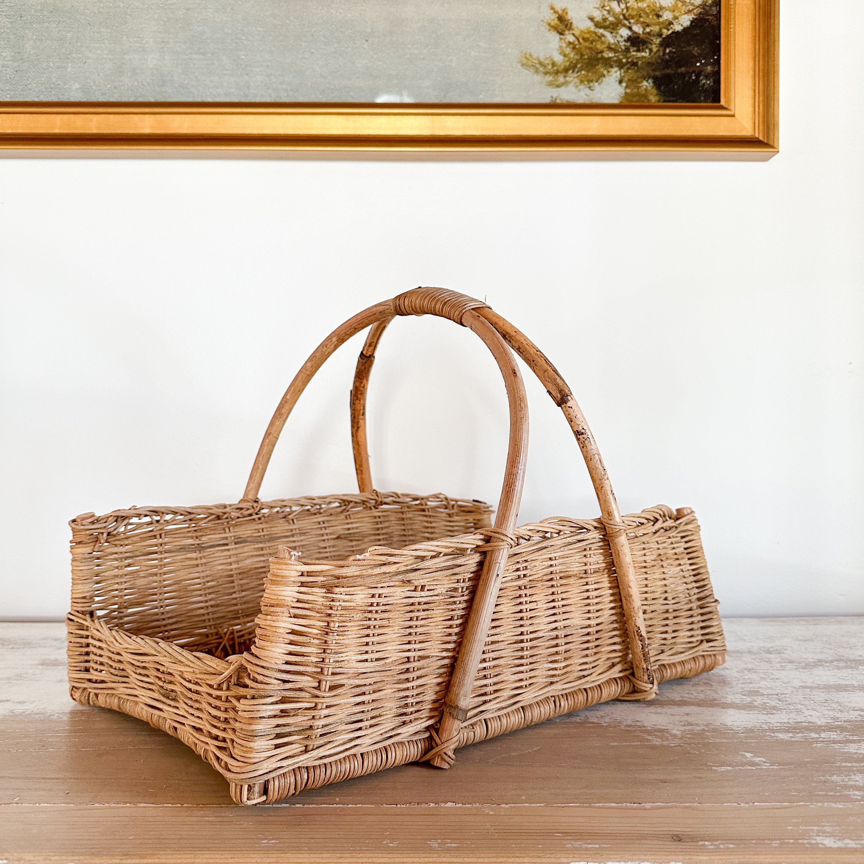 Village Rattan Basket Front View