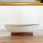 Footed Ceramic Oval Bowl