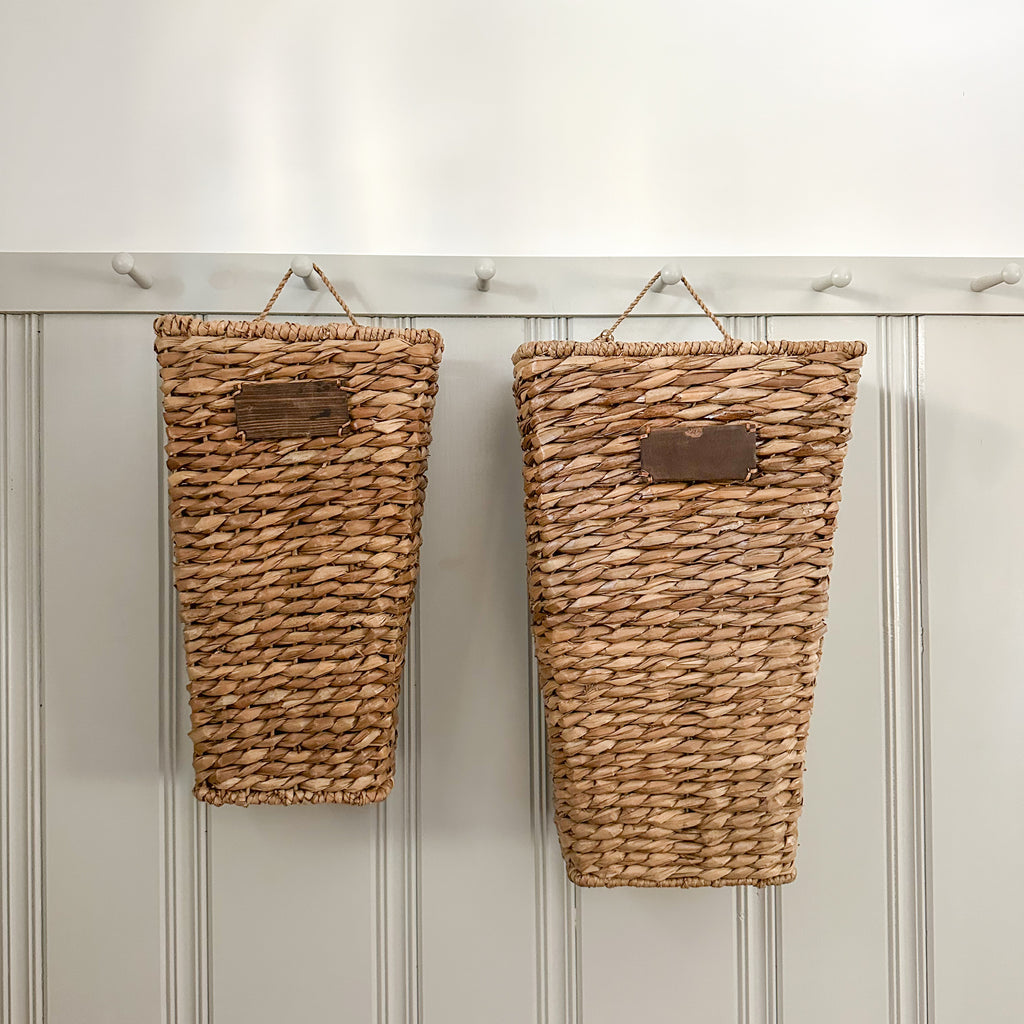 Water Hyacinth Wall Basket Large And Small | Vintage Inspired Décor ...