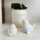 White Concrete Wren Bird Spring Decor Two Styles