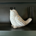 White Concrete Wren Bird Spring Decor