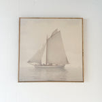 Framed Vintage Canvas Sailboat
