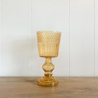 Maybelle Amber Glass Candle Holder Three Styles Small