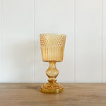 Maybelle Amber Glass Candle Holder