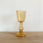 Maybelle Amber Glass Candle Holder