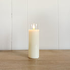 Flameless Clear Glass Ivory Pillar