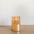 Flameless Gold Glass Ivory Pillar