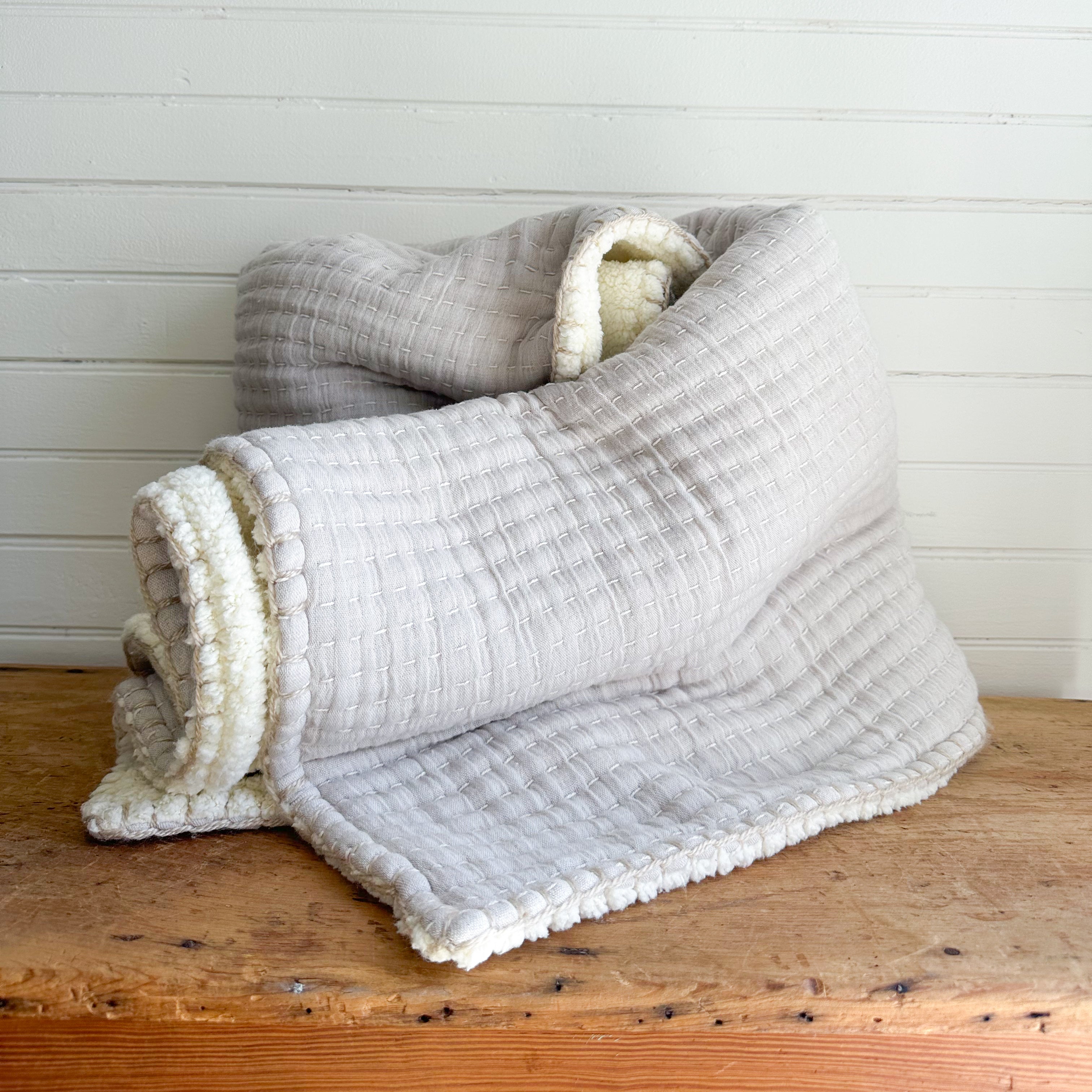 Gray Sherpa Throw