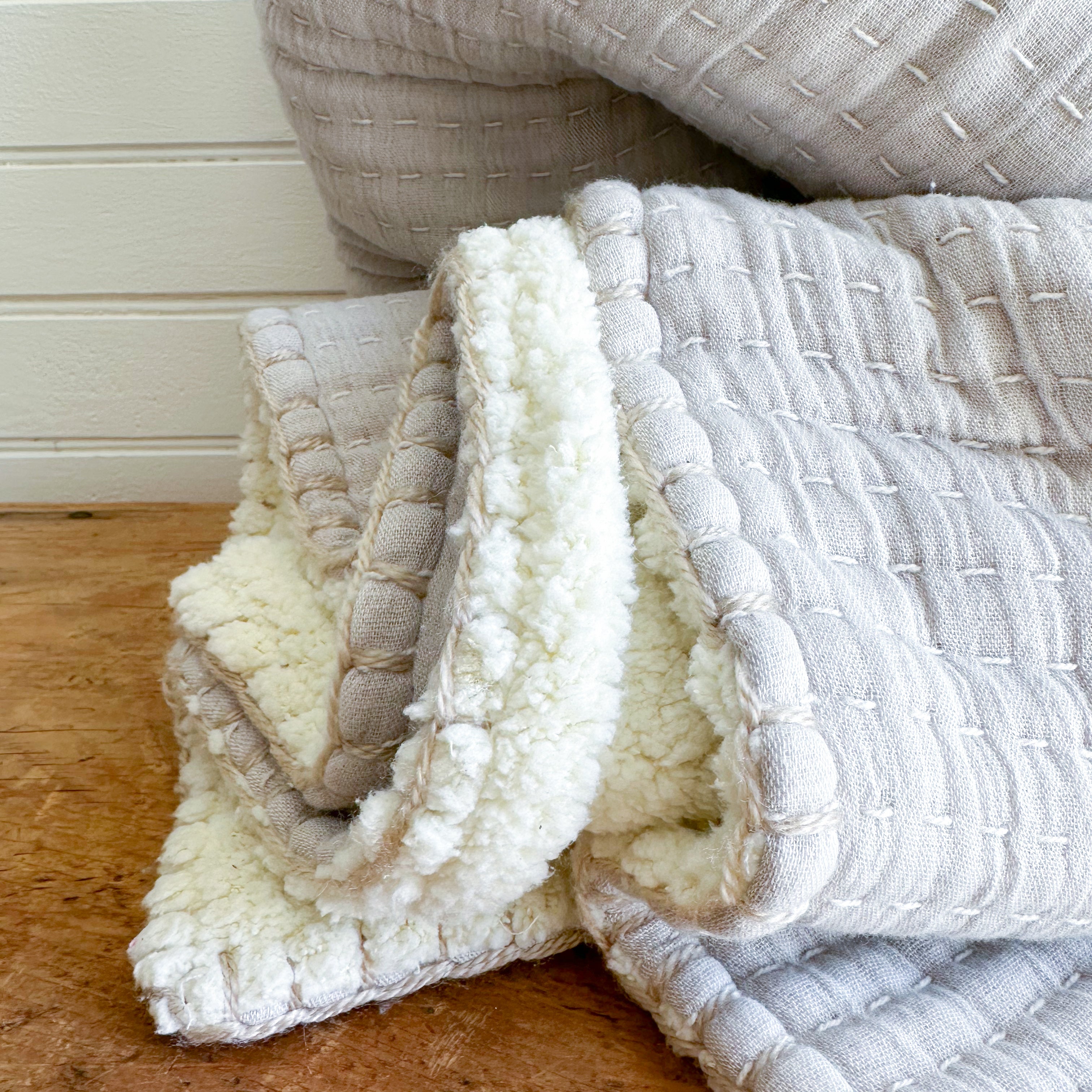 Gray Sherpa Throw - Thumbnail 2