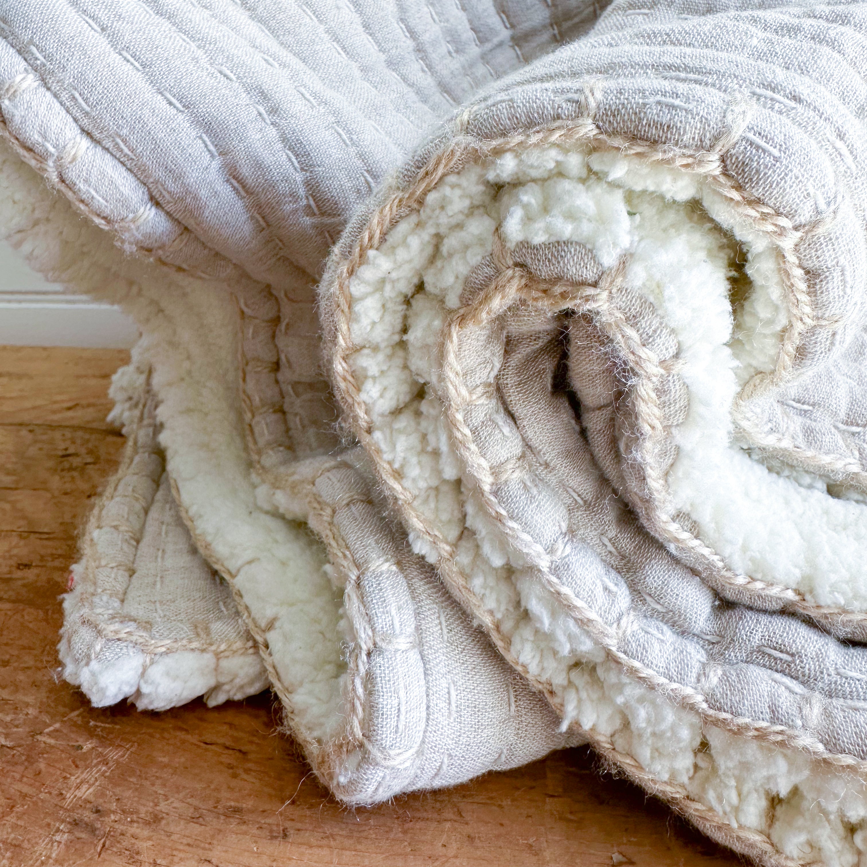 Ivory Sherpa Throw - Thumbnail 2