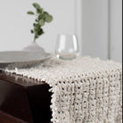 Loose Weave Linen Table Runner Ivory