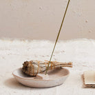 Smoky Heart Stoneware Incense Holder