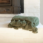 Moss Cotton Throw with Tassels
