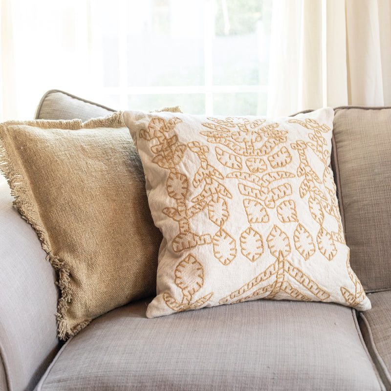 Revival Gold Embroidered Pillow