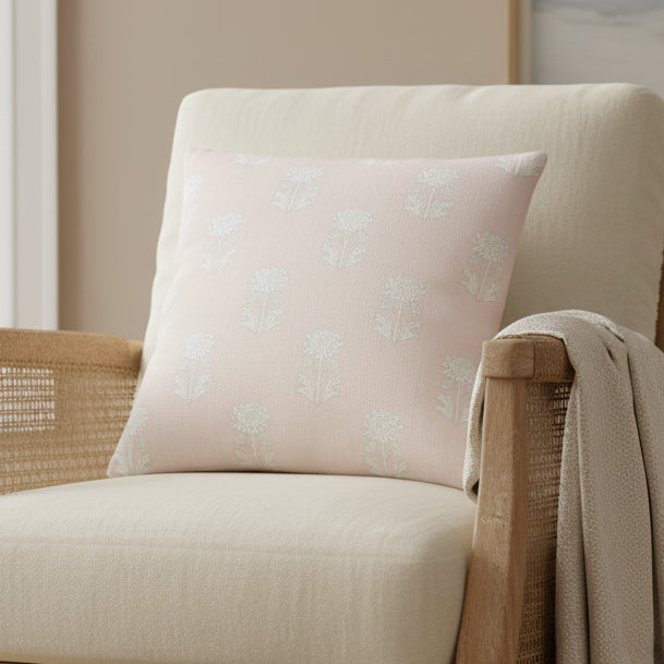 Purple Rose & Co Block Print Linen Pillow