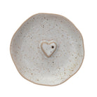 Smoky Heart Stoneware Incense Holder