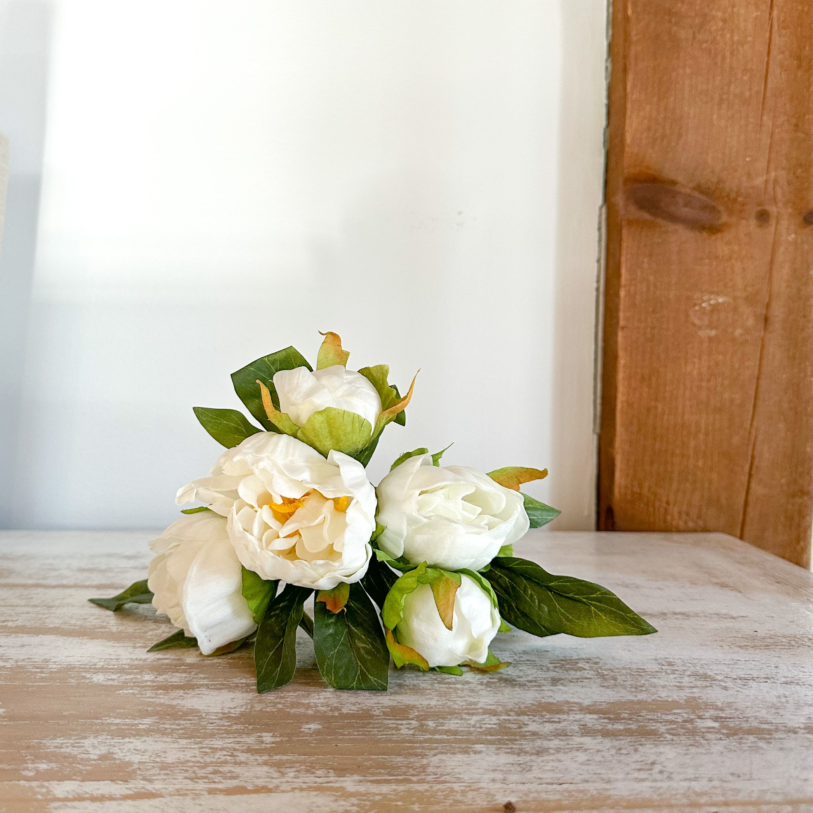 Faux White Peony Bouquet Bundle