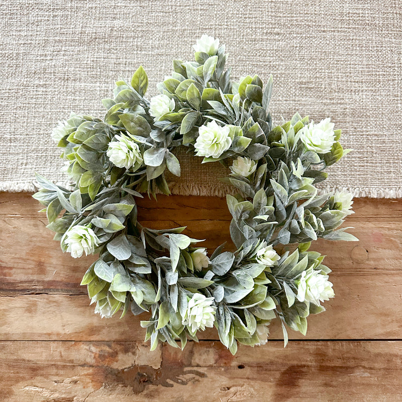 White Blooms Mini Wreath
