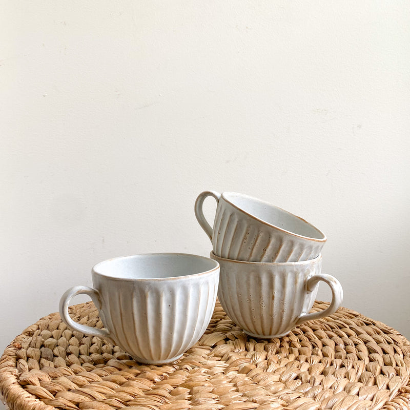 Celadon Pleated Ceramic Mug