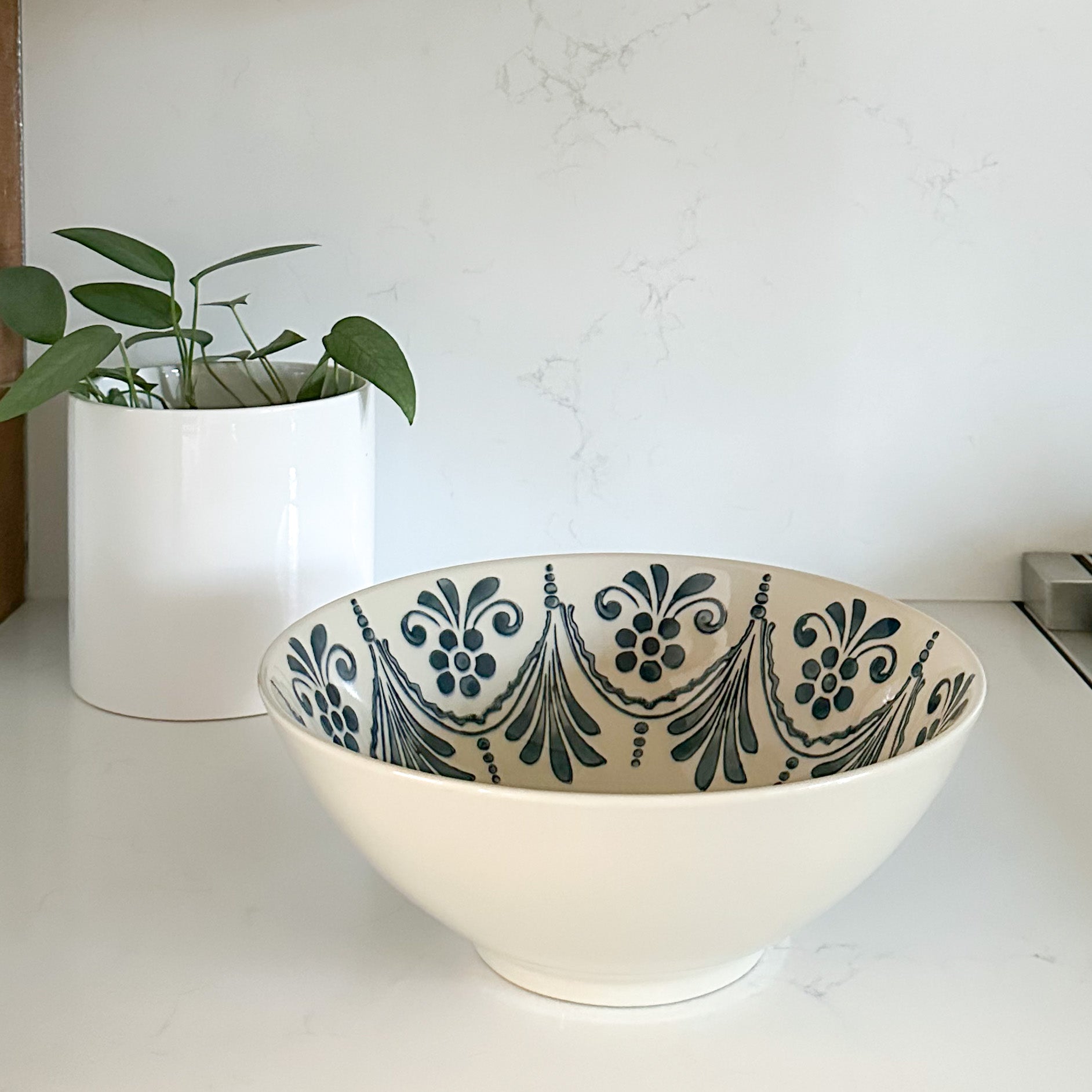 Coralie Hand Stamped Ceramic Bowl