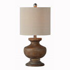 Laura Wood Look Table Lamp With Natural Linen Shade