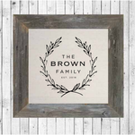 Laurel Wreath Personalized Family Sign