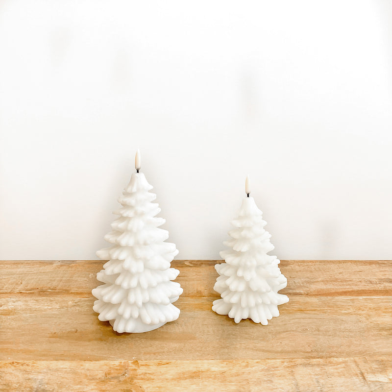 White Christmas Tree Candle