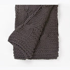 Presley Cable Knit Cotton Throw Steel