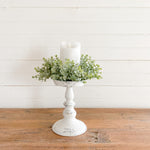 Faux Baby Ivy Candle Ring Around White Flameless Candle